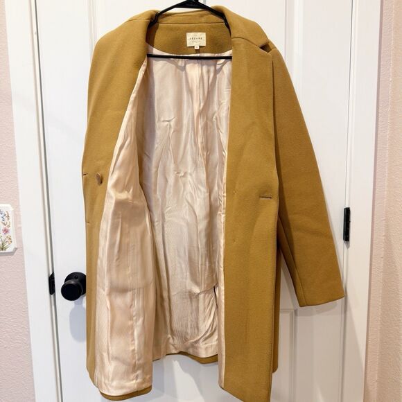 Sezane Johnson Wool Double Breasted Pea Coat Size 12 FR 44 Carmel Luxury Capsule - Picture 4 of 8